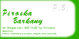 piroska barkany business card